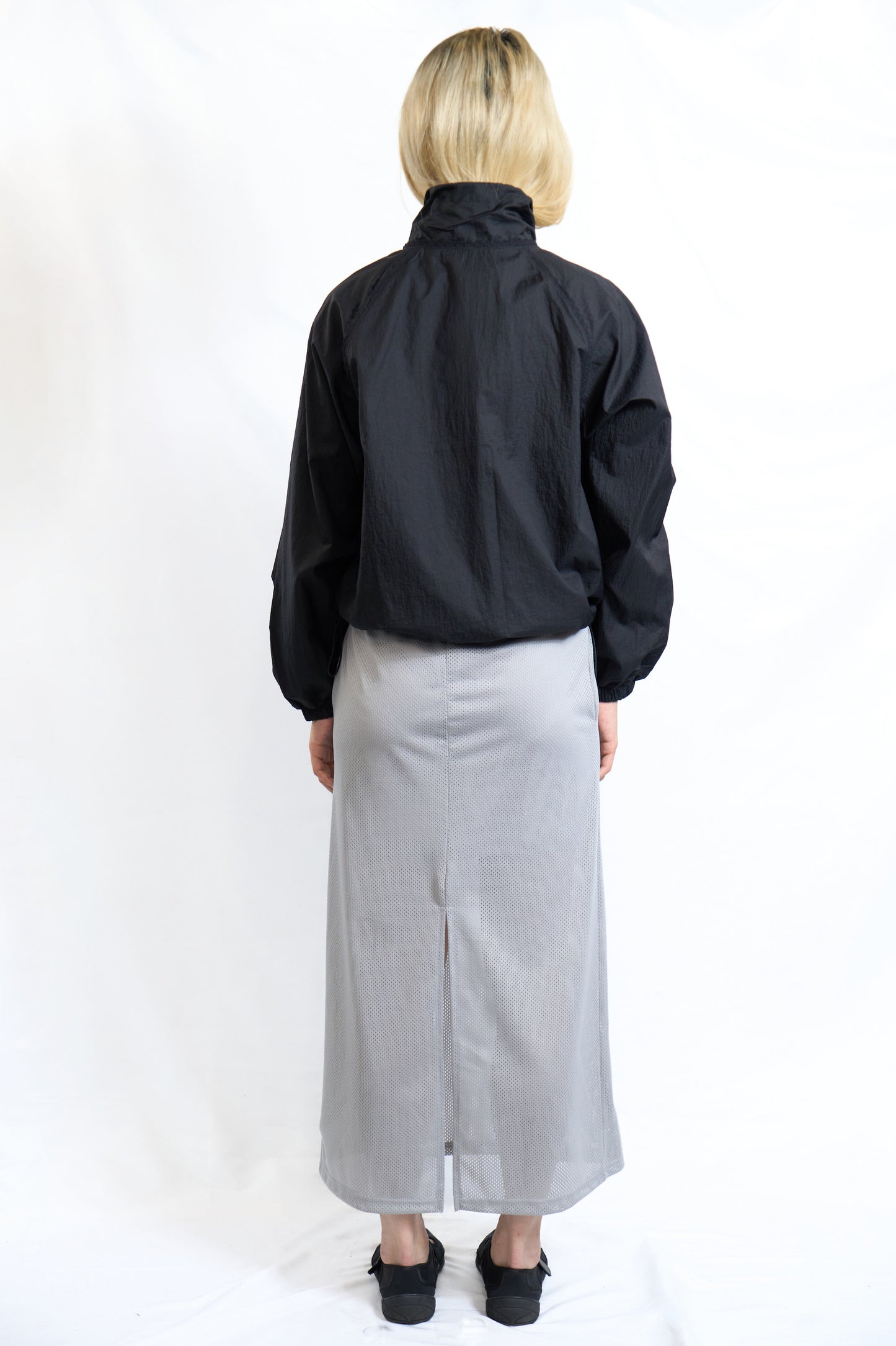 SPORTY MESH DRAWSTRING SKIRT GREY