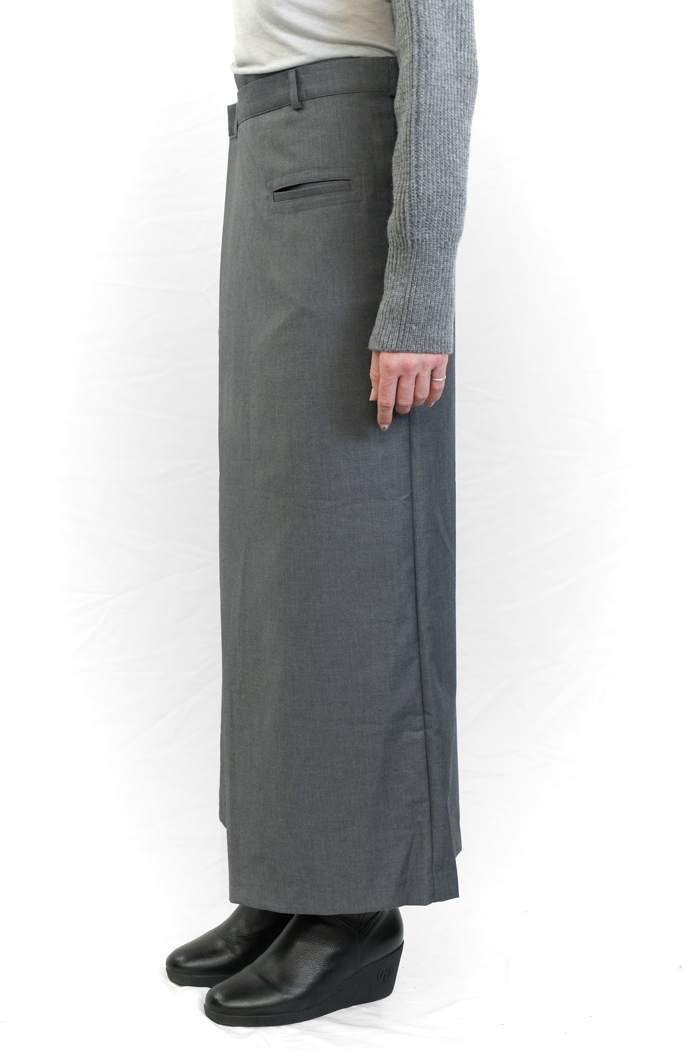 GREY ONE-PIECE LAYERED BLAZER DRESS