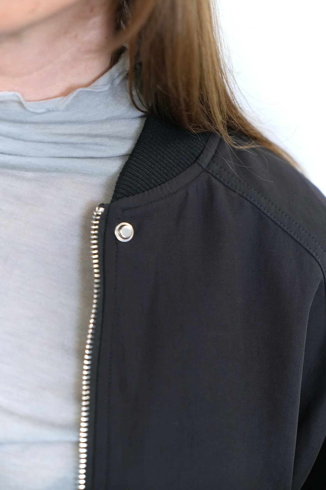 BLACK NYLON BLOUSON JACKET