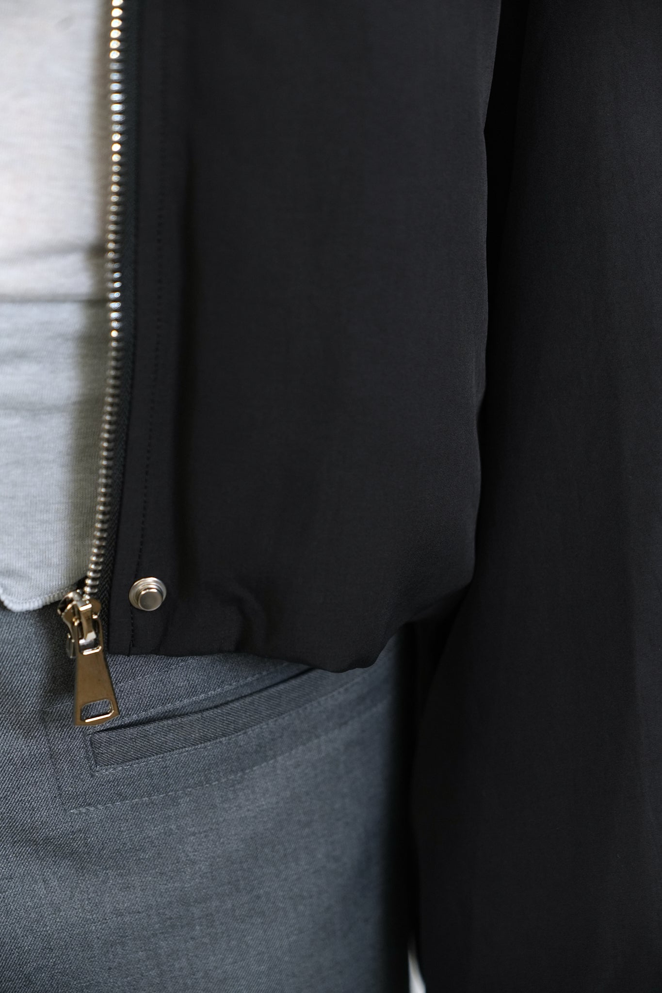 BLACK NYLON BLOUSON JACKET