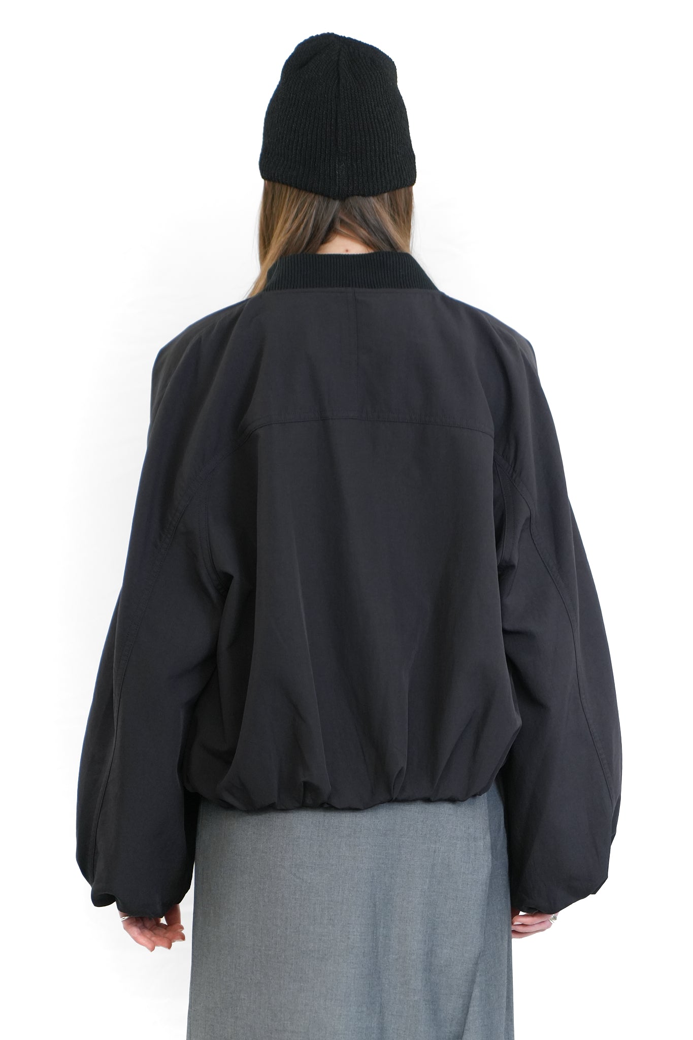 BLACK NYLON BLOUSON JACKET