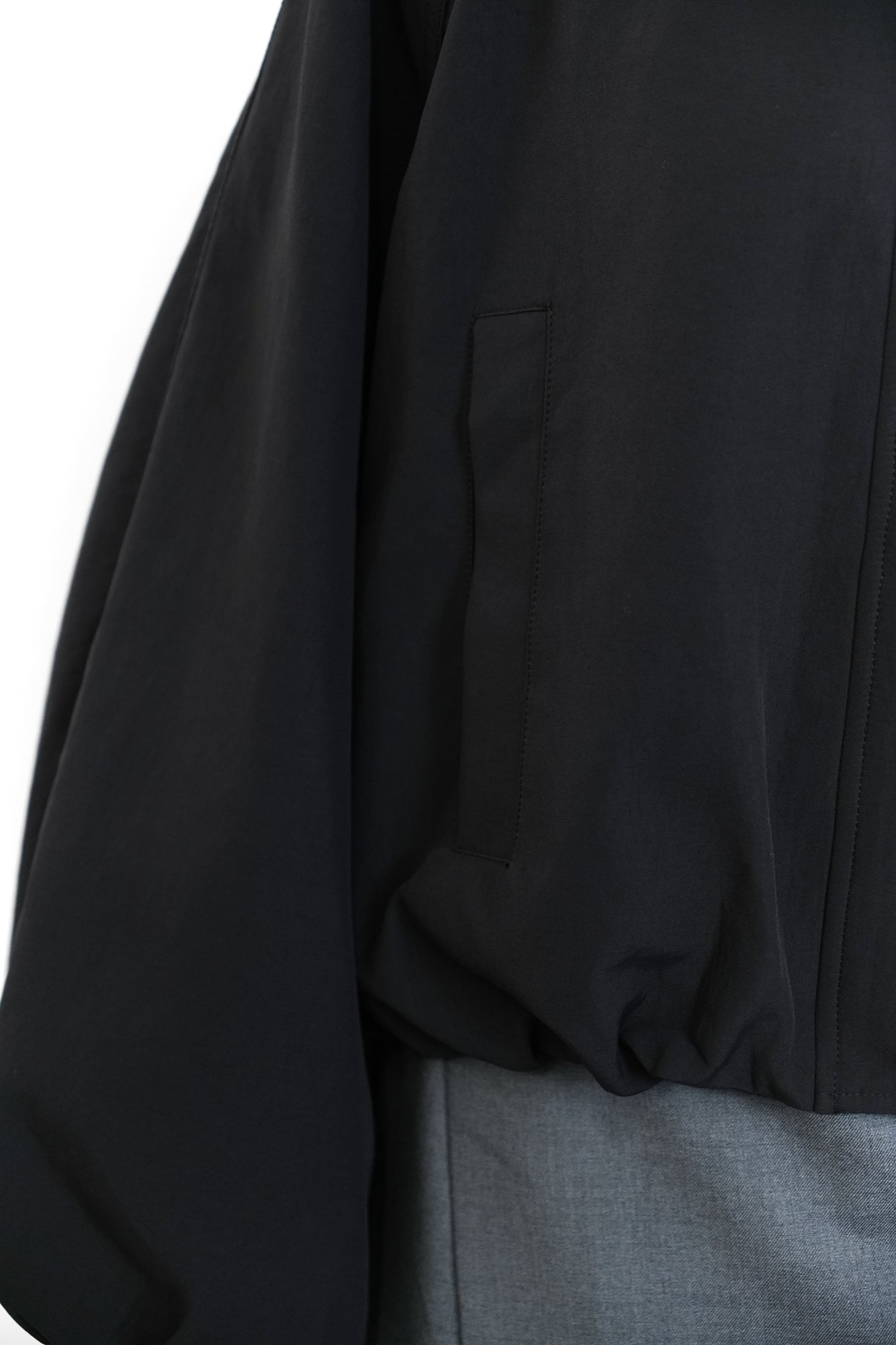 BLACK NYLON BLOUSON JACKET