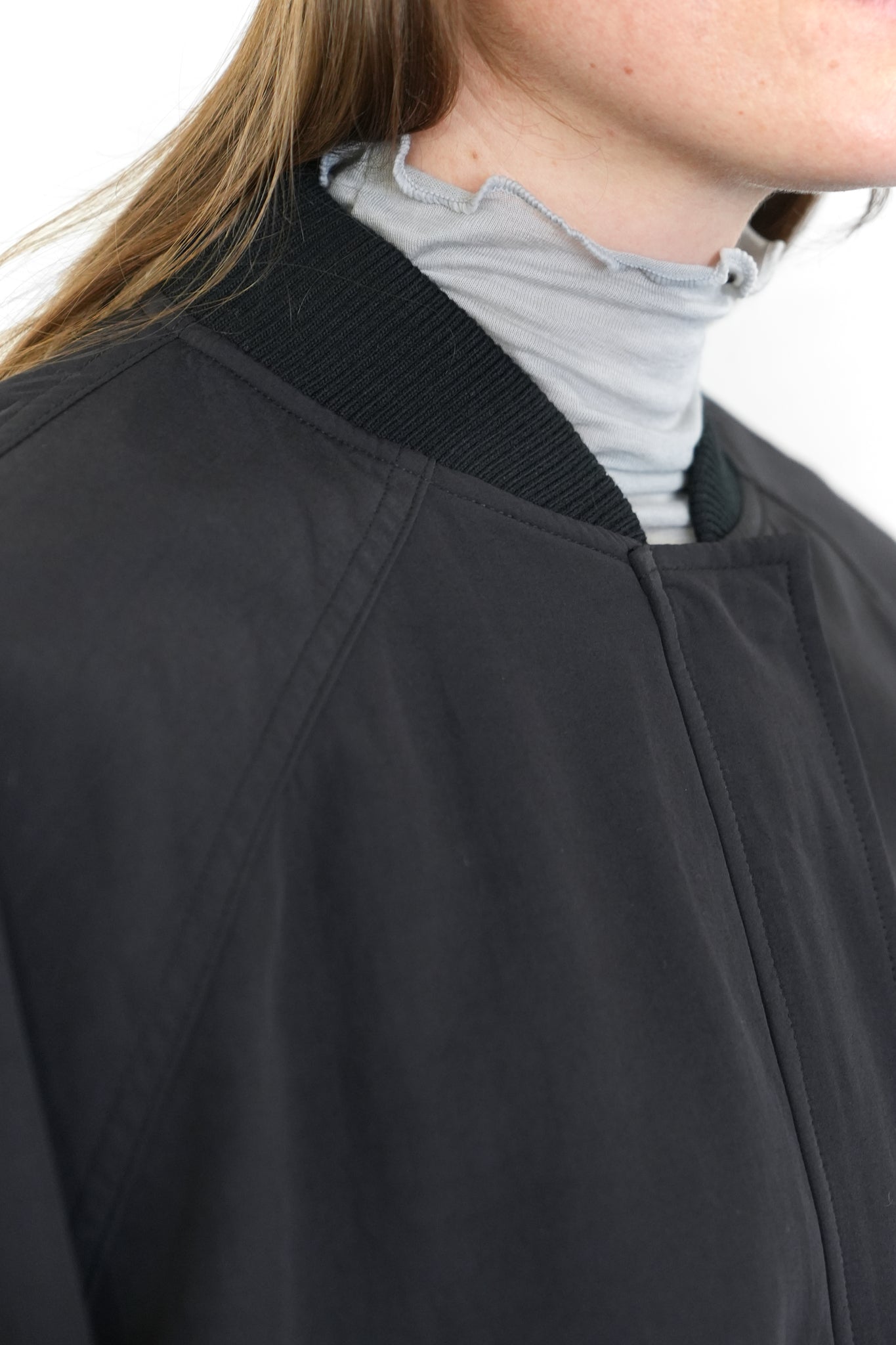 BLACK NYLON BLOUSON JACKET