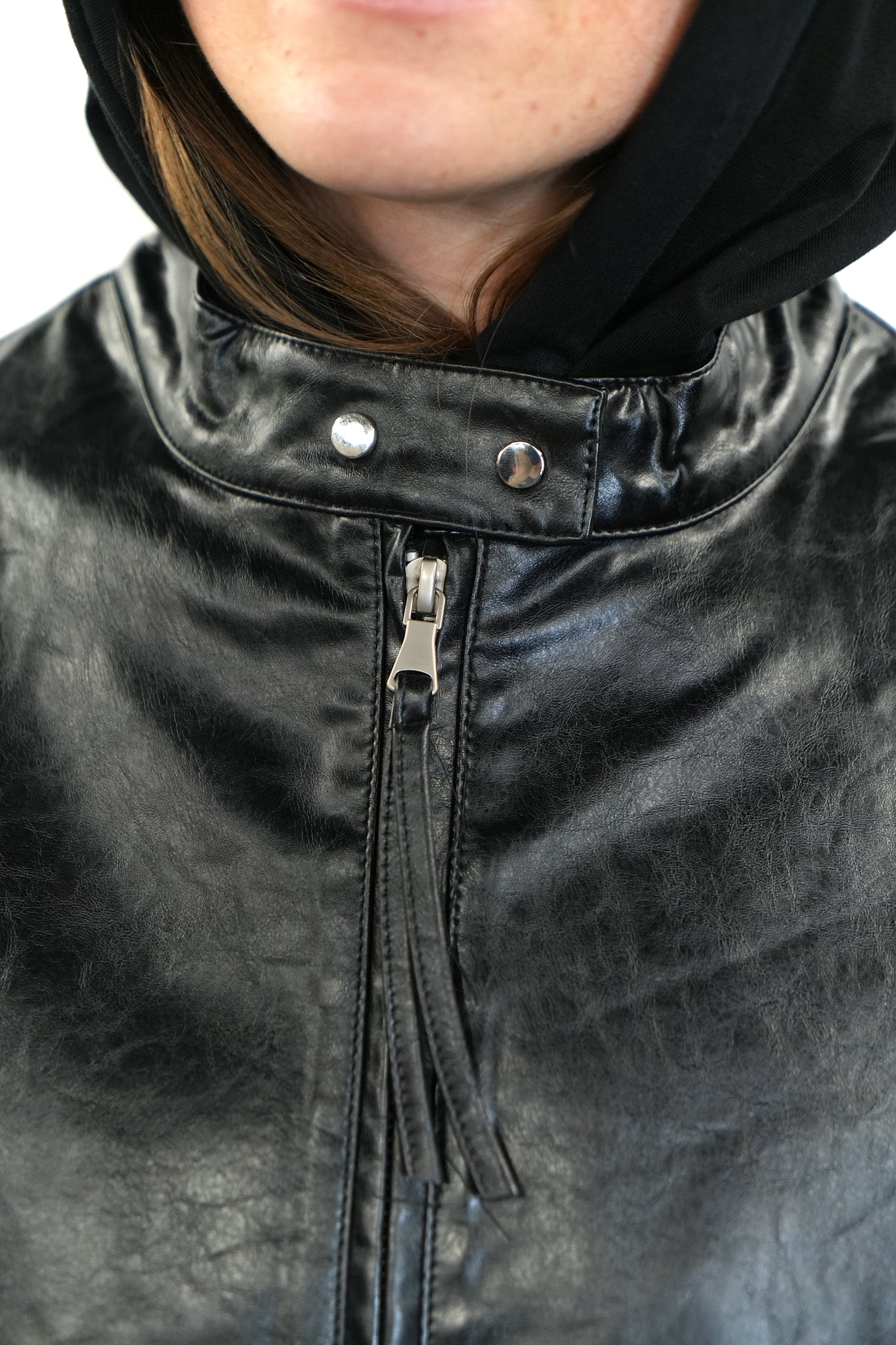 BLACK GLOSSY PU JACKET