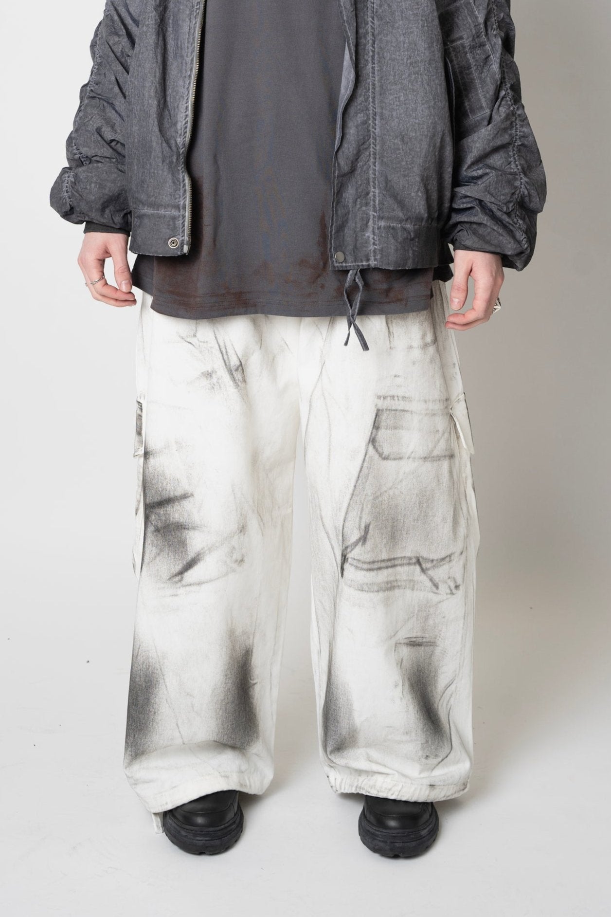 DUSTY COTTON CARGO PANTS WHITE