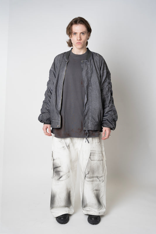 SHIRRING BOMBER JACKET