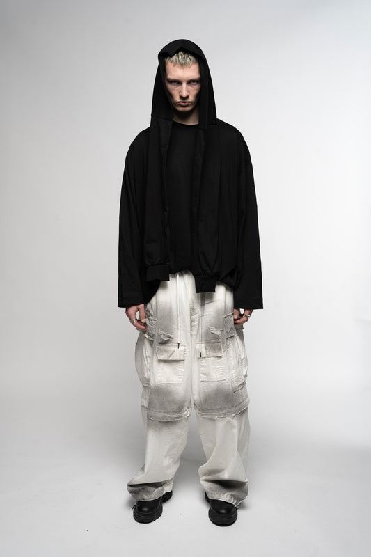 SLEEVE SHAPED MUFFLER HOODIE