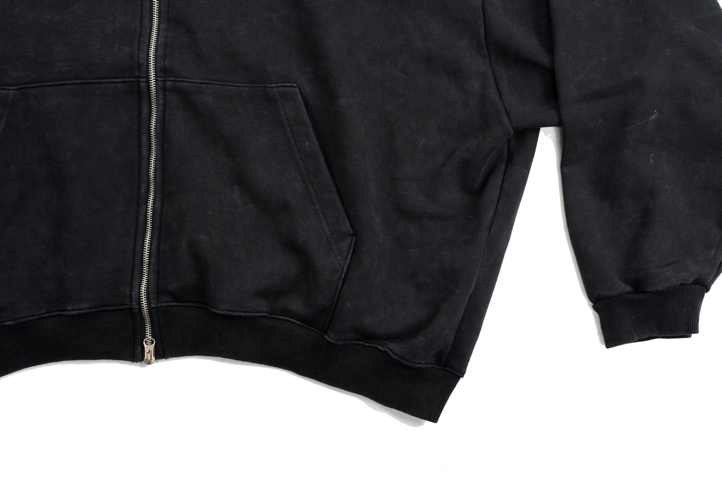 OVERSIZED ZIP UP HOODIE BLACK