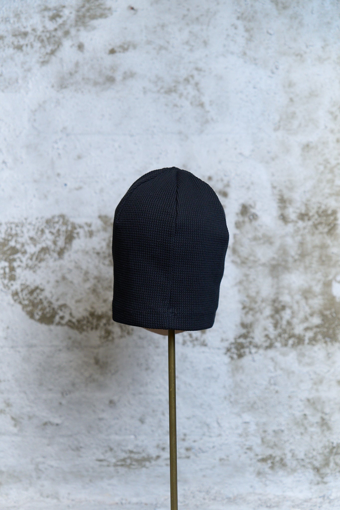 100% COTTON KNIT BEANIE — BLACK