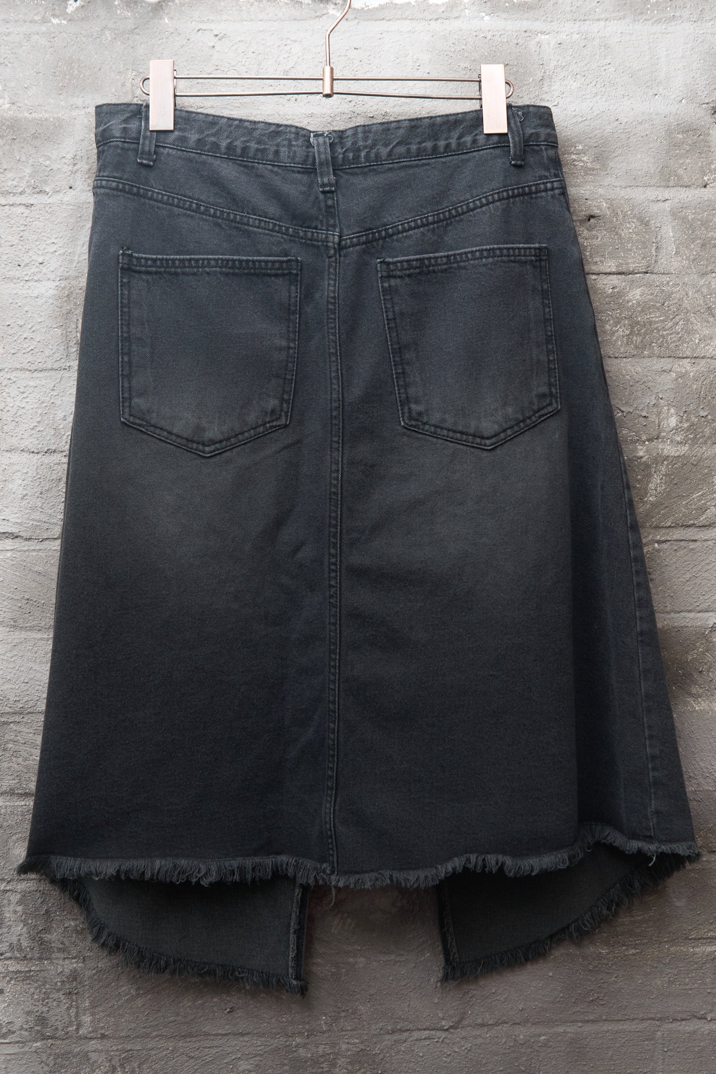CROSS PANEL DENIM SKIRT