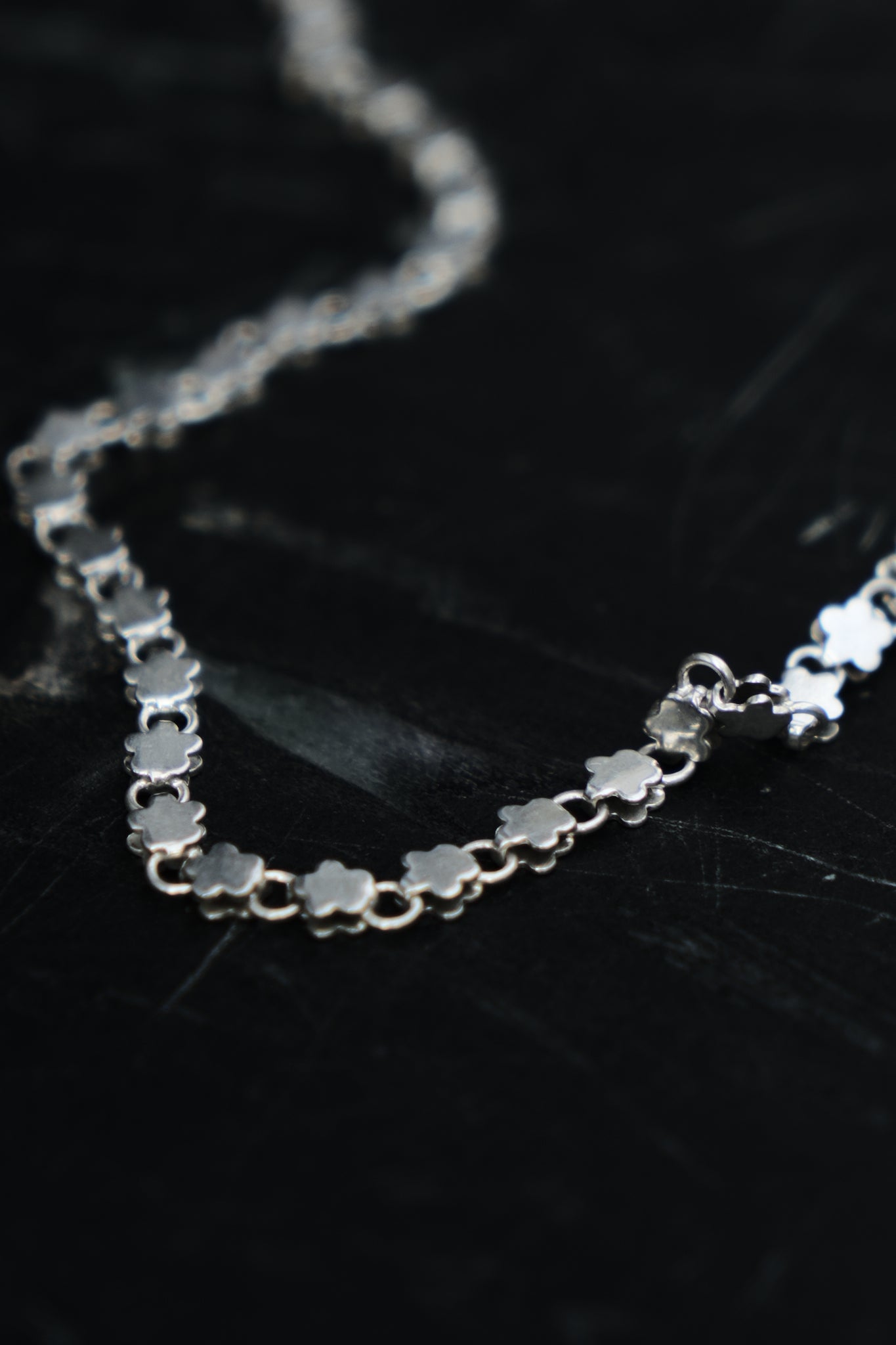 FLORAL LINK CHAIN — STERLING SILVER 925 (13G)