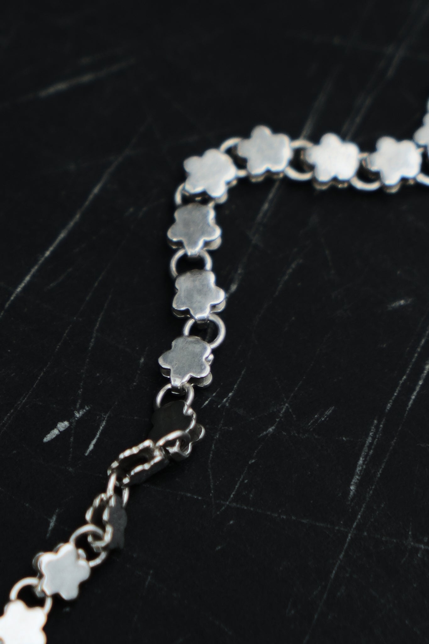 FLORAL LINK CHAIN — STERLING SILVER 925 (13G)
