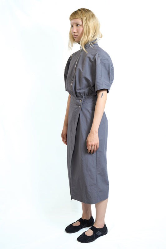 VOLUME ZIP-UP SET DRESS SLATE GREY