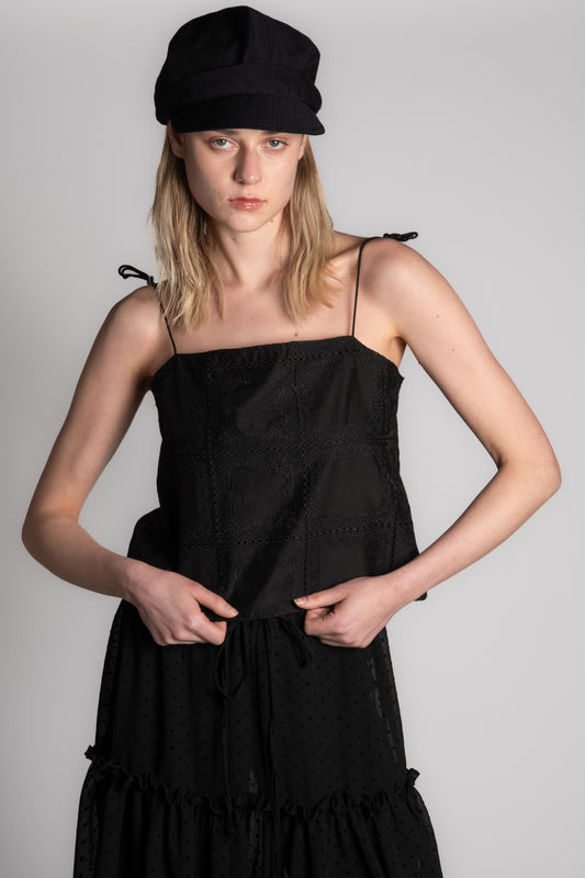 WHITE EMBROIDERY CAMI TOP