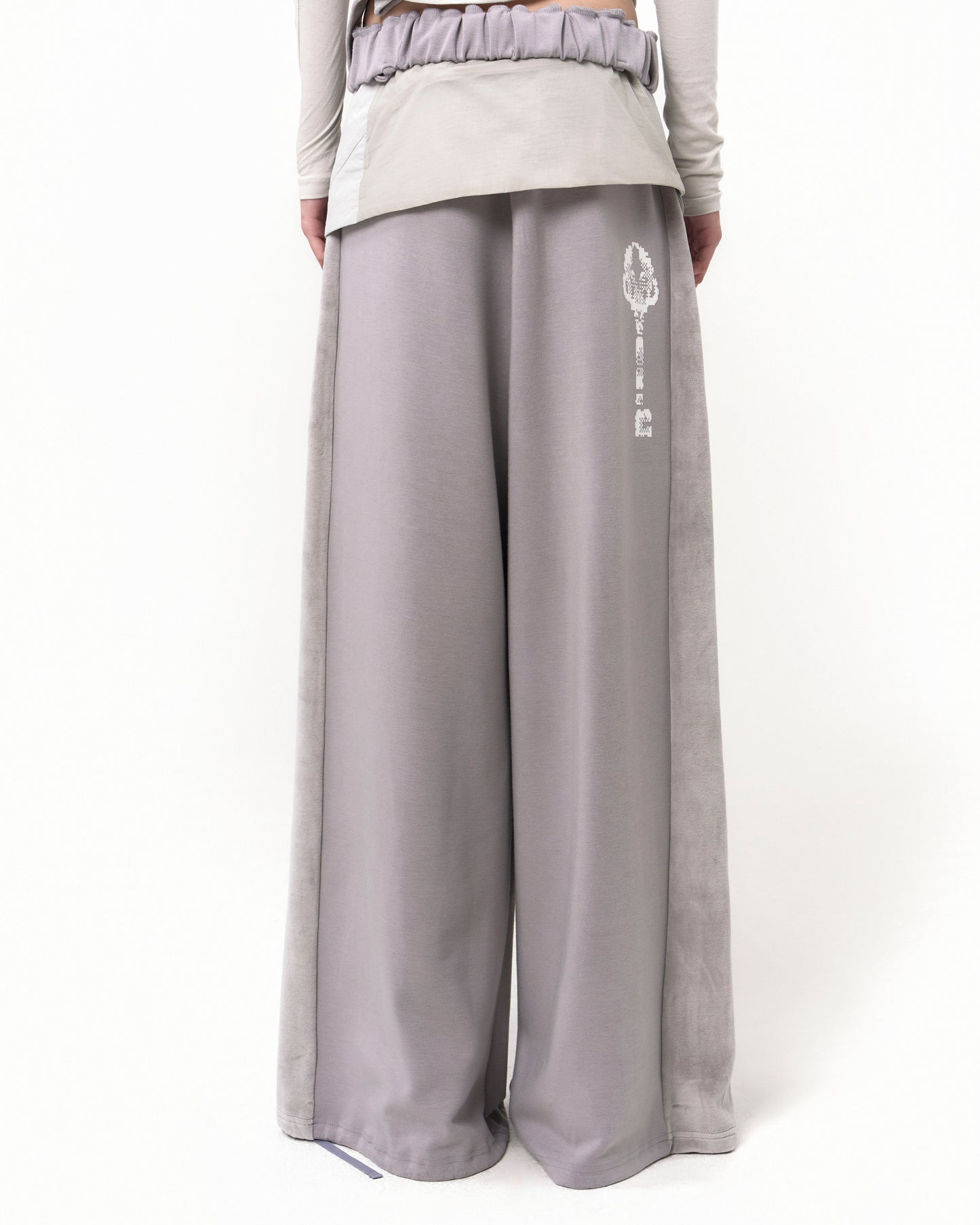 OJOS BELT WIDE SWEAT PANTS GREY