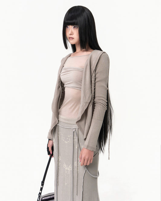 TUBE TOP LAYERED T SHIRT GREY