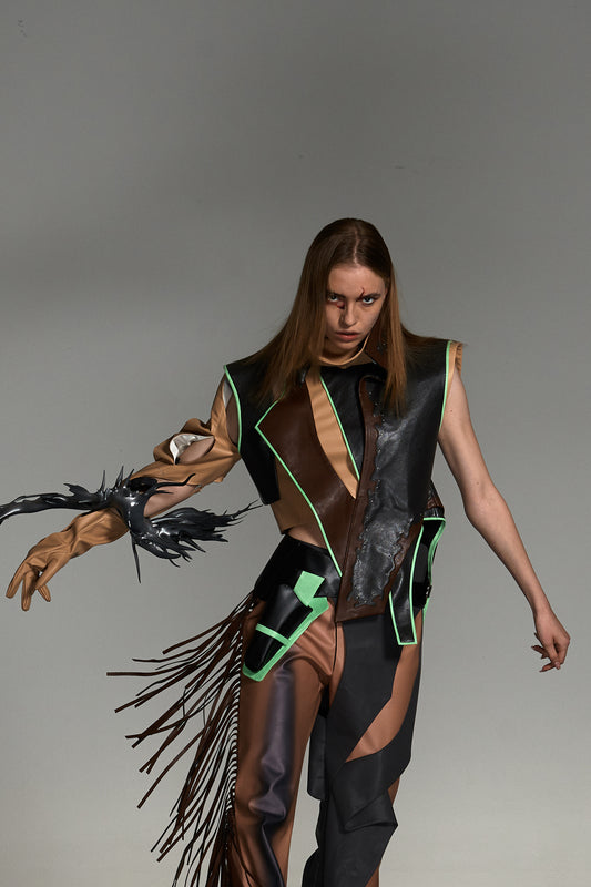 LEATHER PANEL JACKET