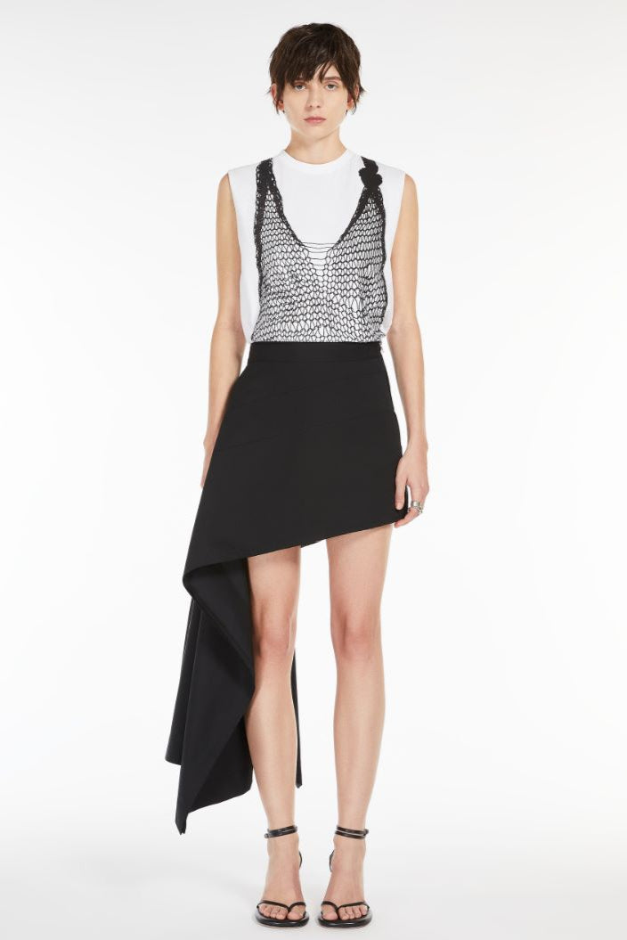 SPORTMAX SHORT ASYMMETRICAL SKIRT BLACK