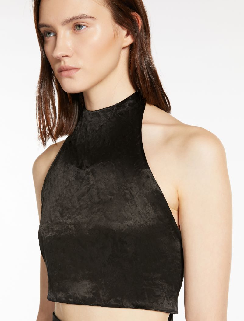 SPORTMAX CRINKLED SATIN TOP