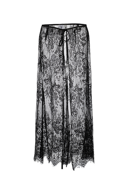 LACE WRAP SKIRT BLACK