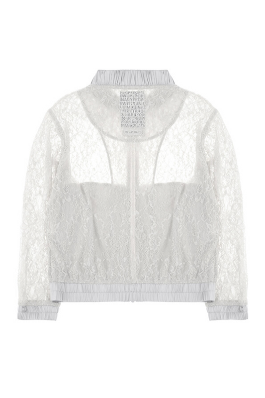 SHEER LACE BLOUSE JACKET WHITE