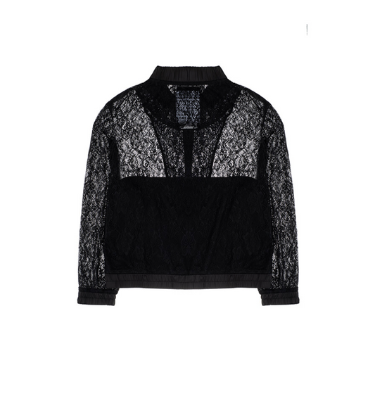SHEER LACE BLOUSE JACKET BLACK