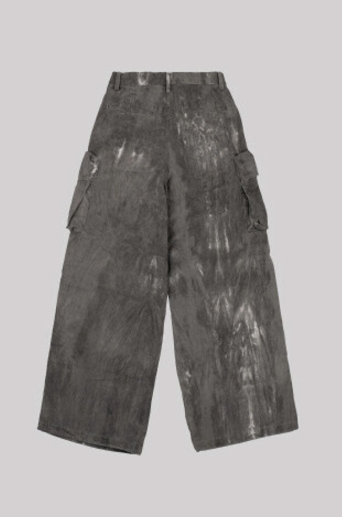 TIE - DYE WIDE JOGGER PANTS GREY