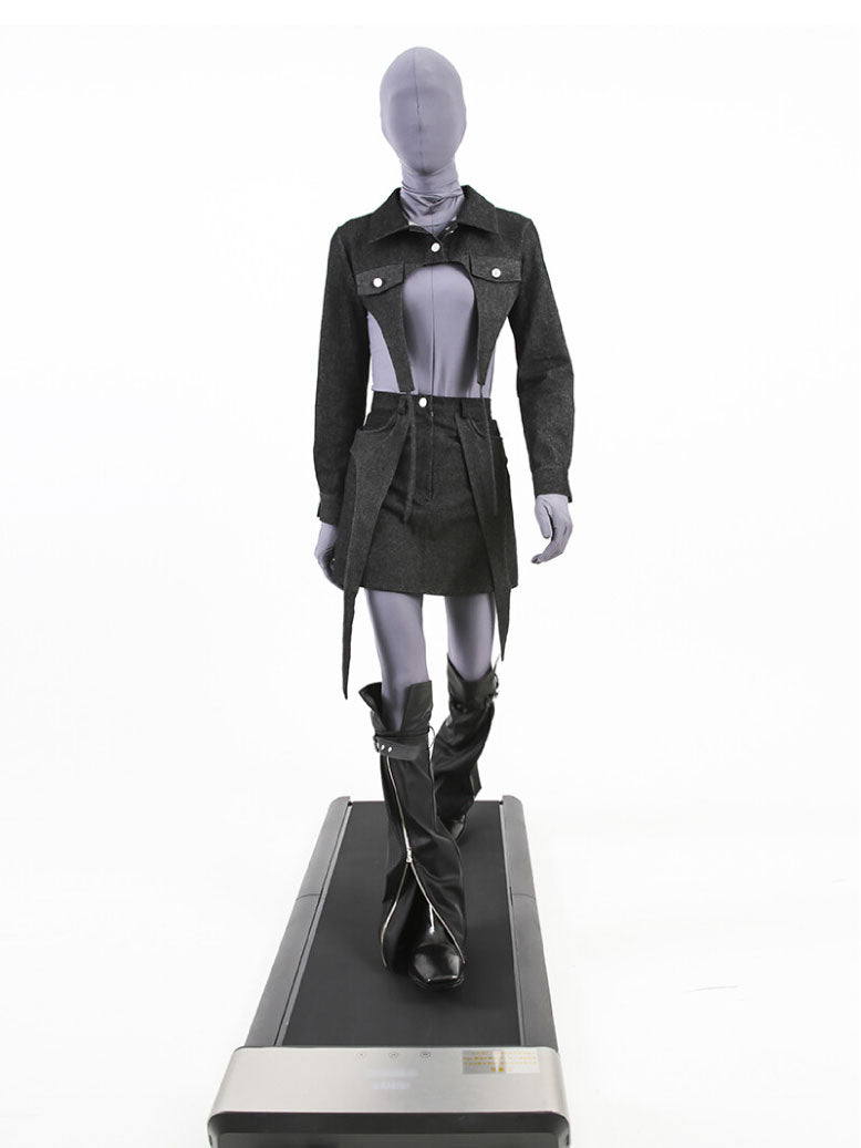 ARTSDEBASE A-LINE DENIM SKIRT