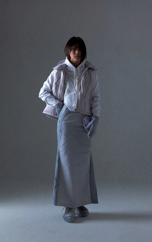 POCKET BAG LONG SKIRT GREY