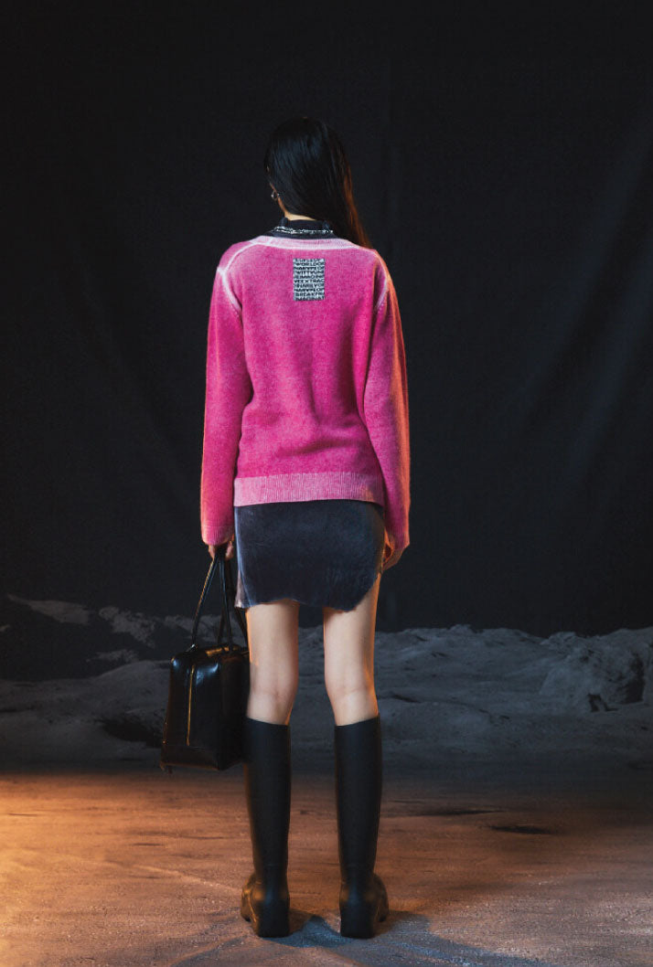 PEOPLE OF THE WORLD PURE CASHMERE 100 LUNA CARDIGAN PINK