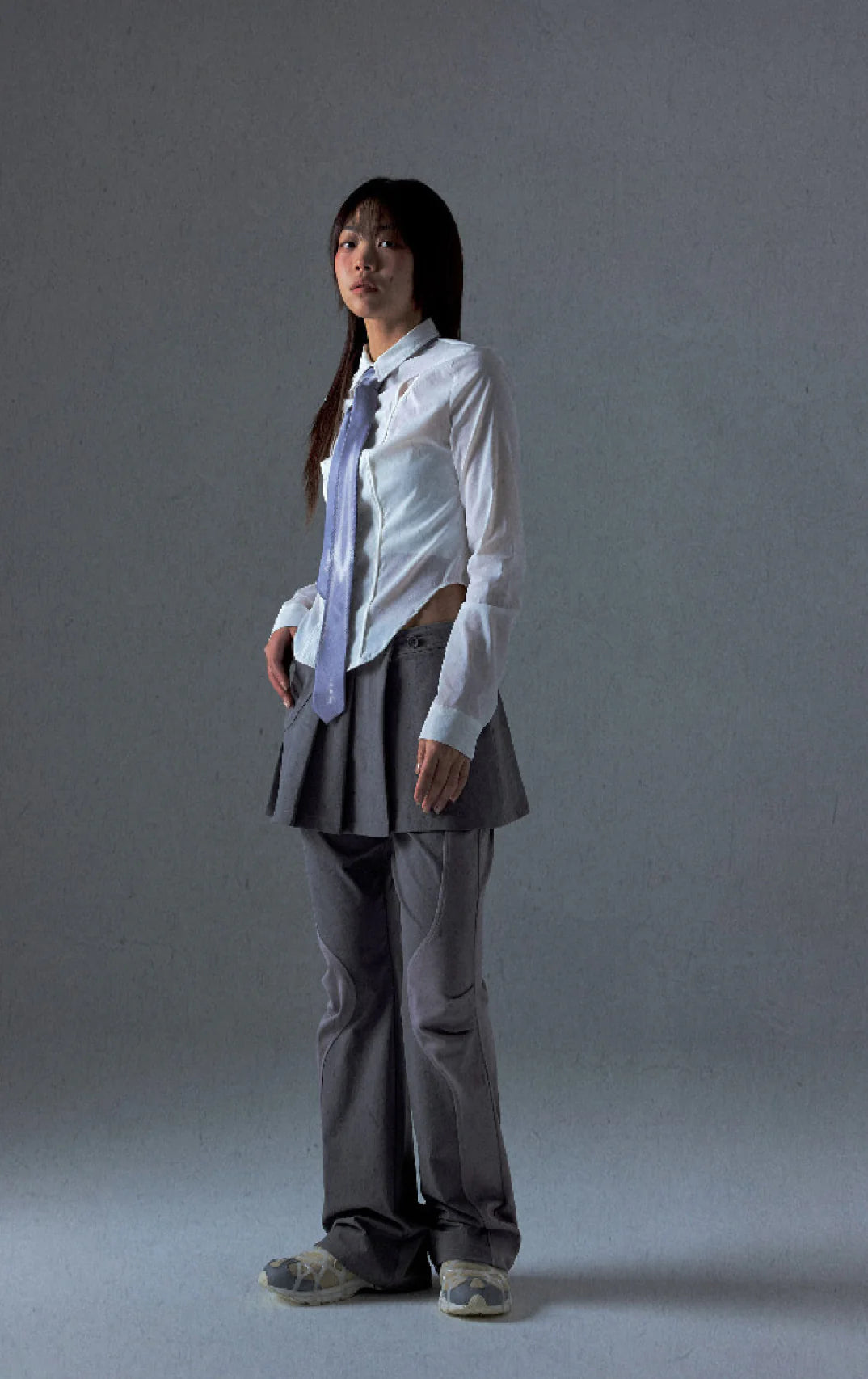 OJOS 2-WAY PLEATS SKIRT PANTS