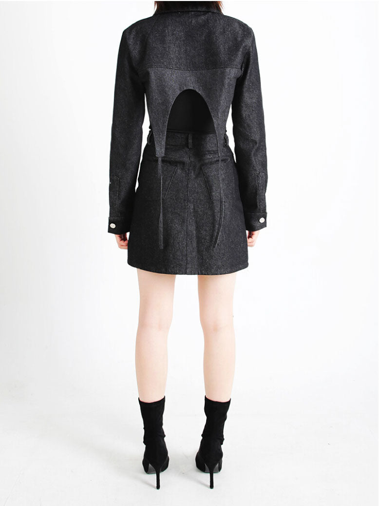 ARTSDEBASE A-LINE DENIM SKIRT