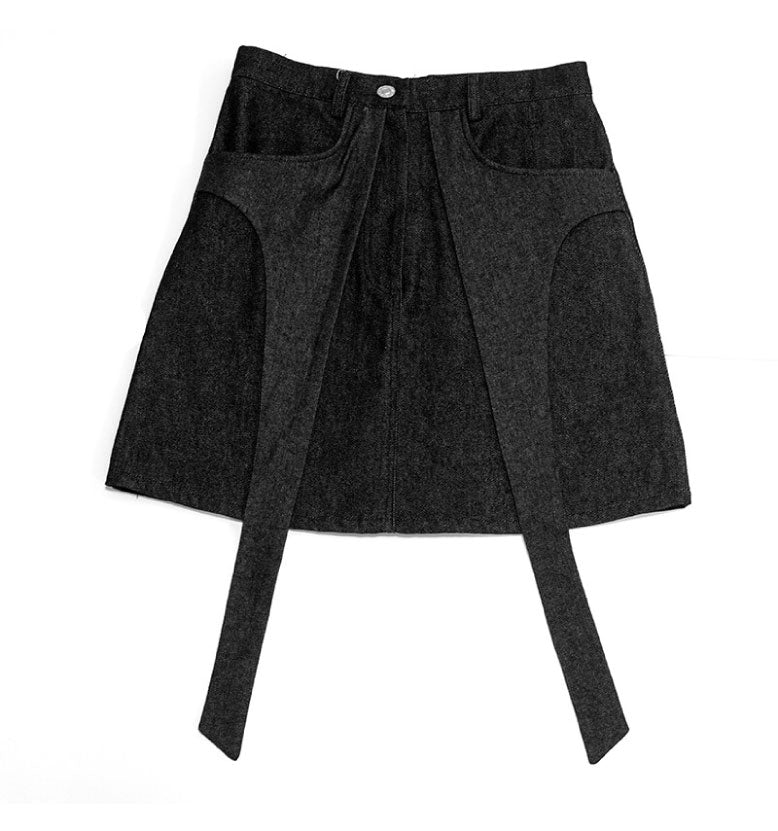 ARTSDEBASE A-LINE DENIM SKIRT