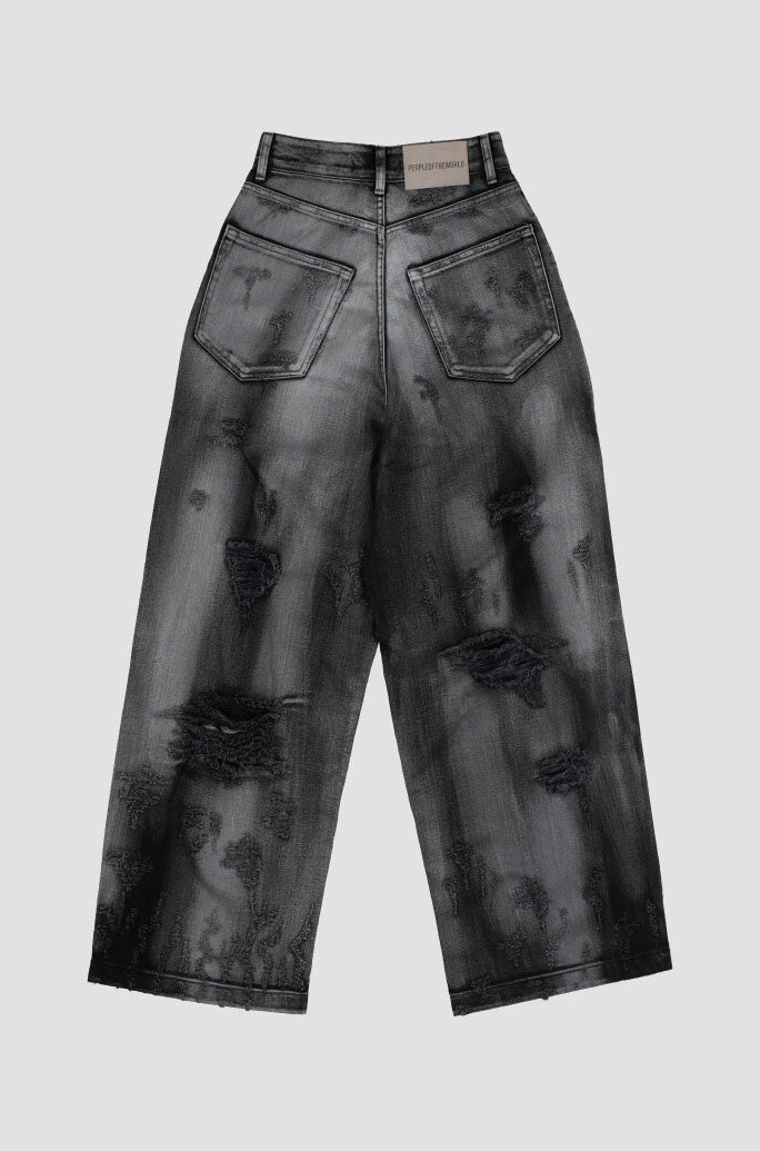 DAMAGE WASHING DENIM PANTS