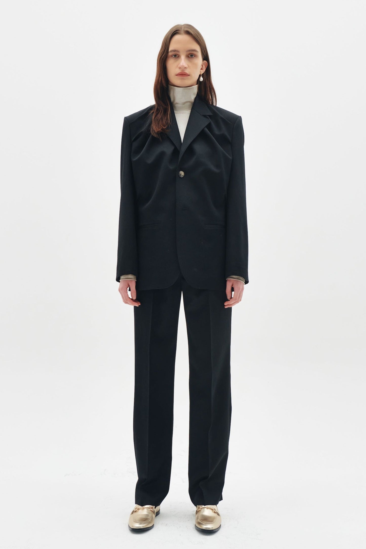 OCT31 WOOL TAILORED DRAPED JACKET