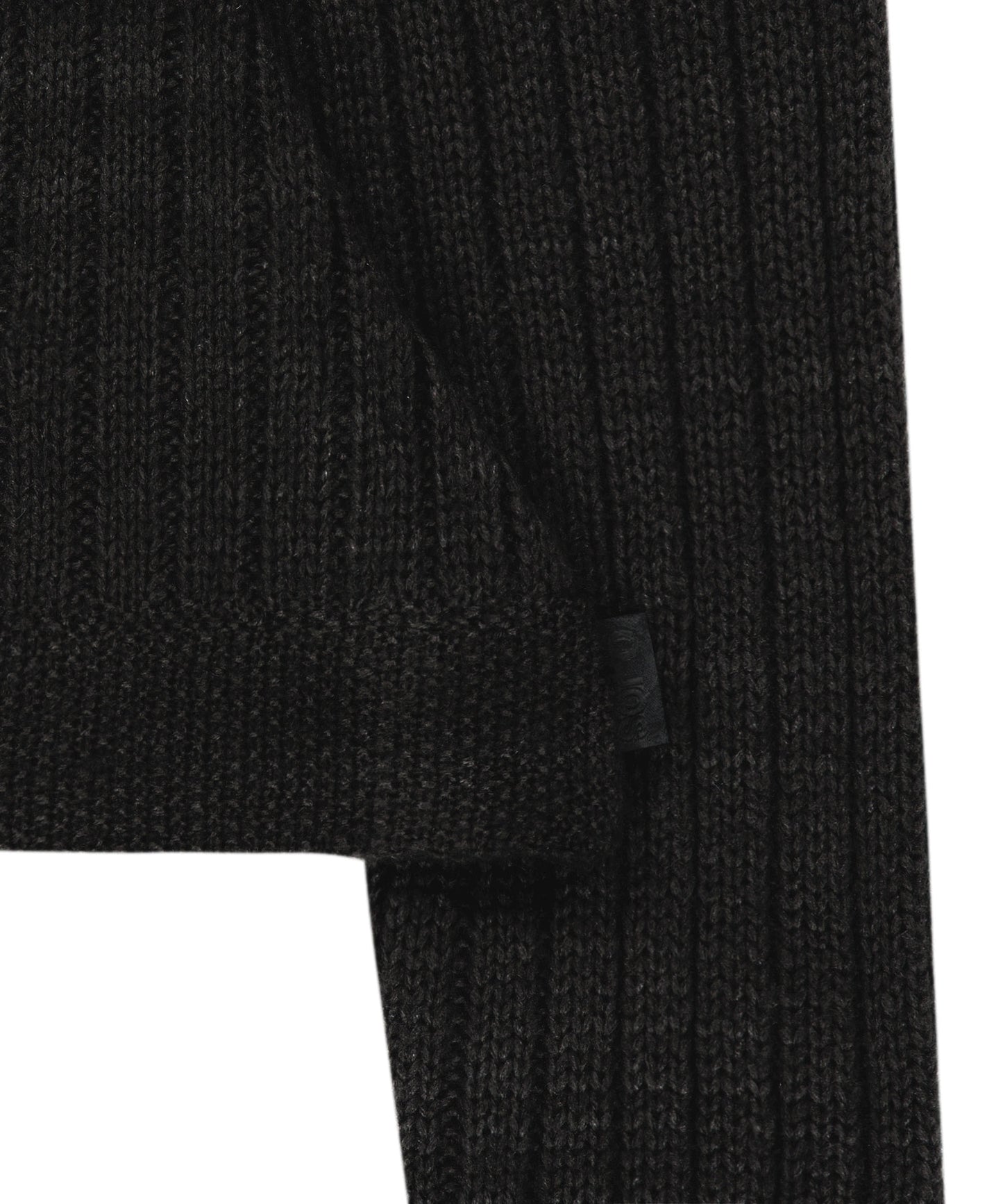 TASSEL COLLAR KNIT CARDIGAN - BLACK