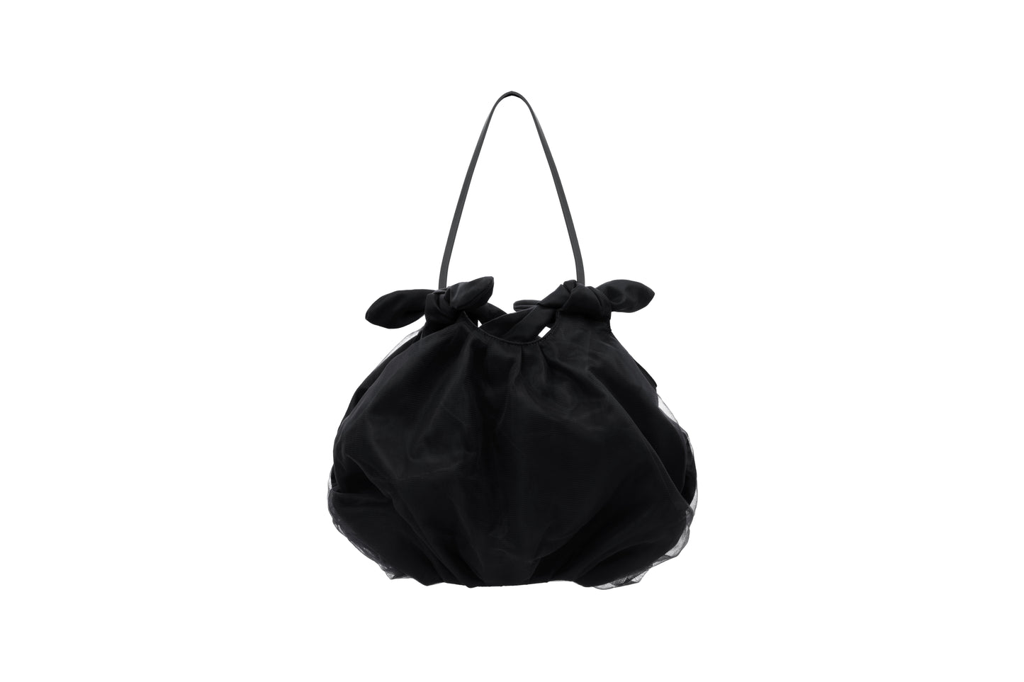 CLOUD RIBBON SHOULDER BAG BLACK