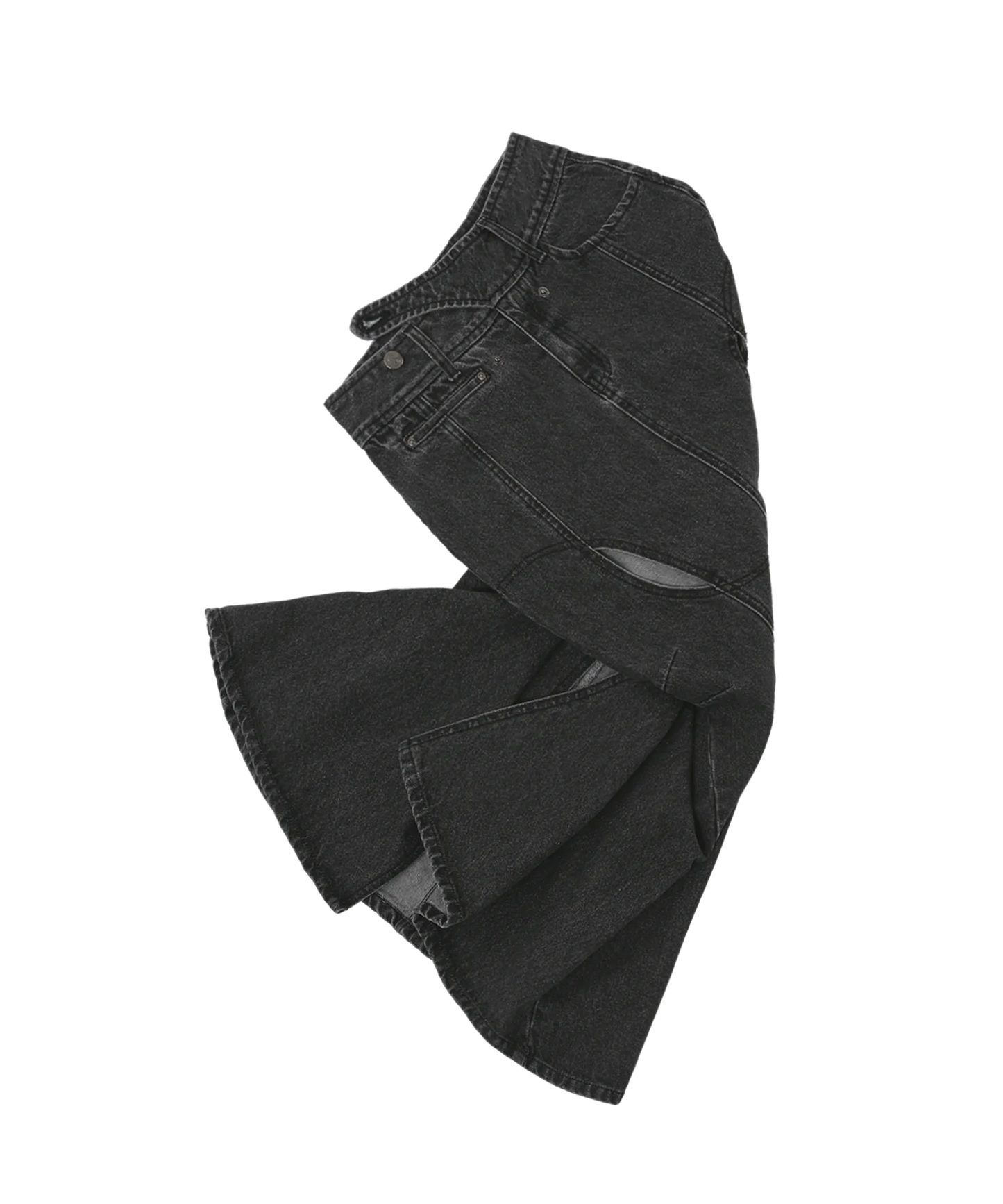 MERMAID SLIT DENIM SKIRT CHARCOAL