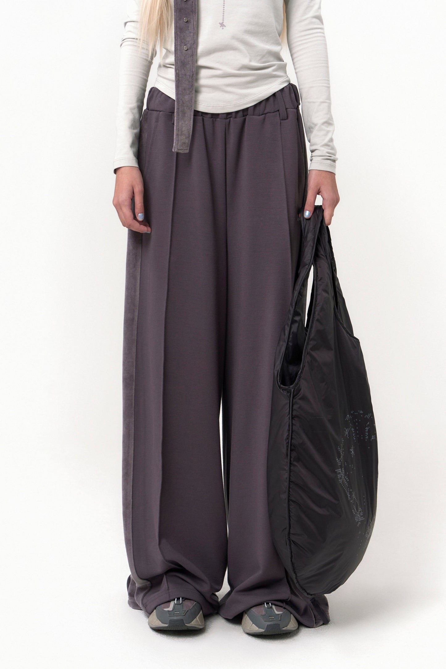 OJOS BELT WIDE SWEAT PANTS CHARCOAL