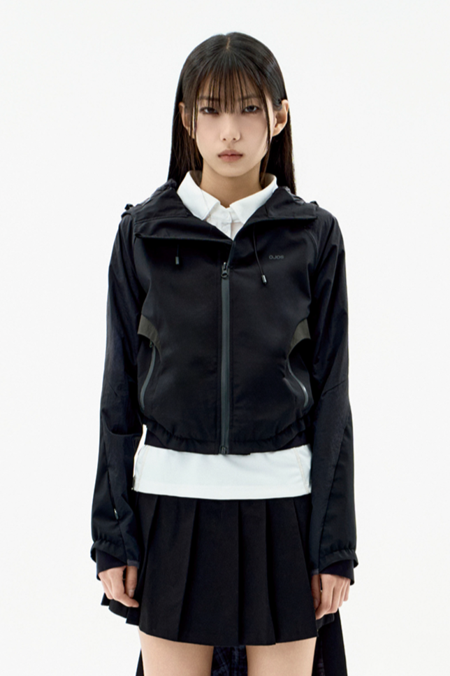 PANELED CROP SHELL JACKET BLACK – 75-RC PANELED CROP SHELL JACKET BLACK – 75-RC