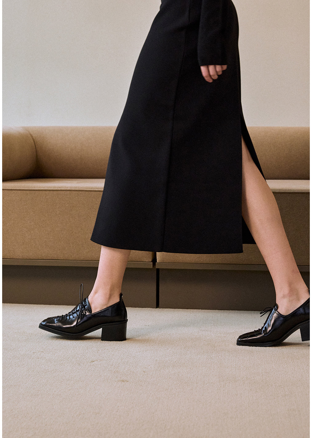 THEN LONDON LOAFER HEEL BLACK