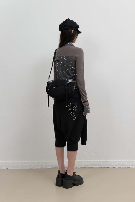 SLEEVE PUMPKIN PANTS - BLACK