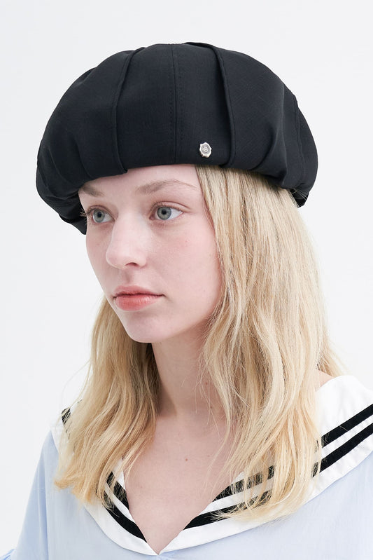 BROWN HAT TWISTED RIBBON BERET