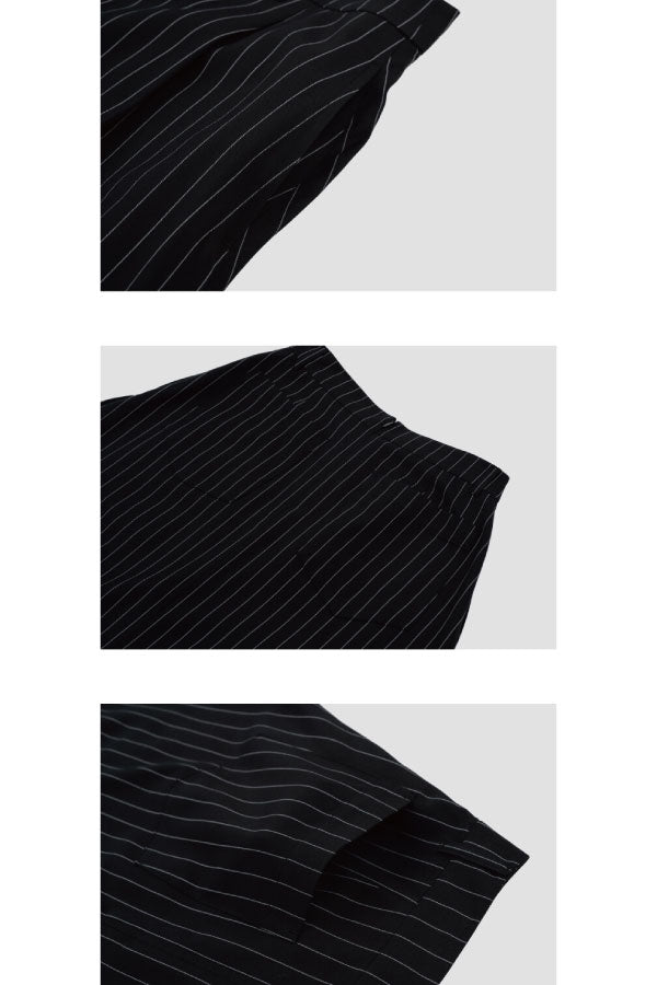 STRIPE UNBALANCED A-LINE SKIRT