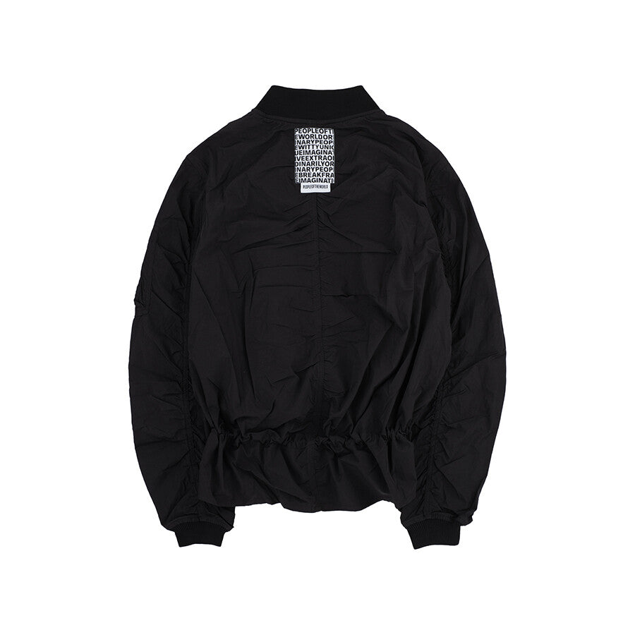 PEOPLE OF THE WORLD AIR SHIRRING JUMPER BLACK
