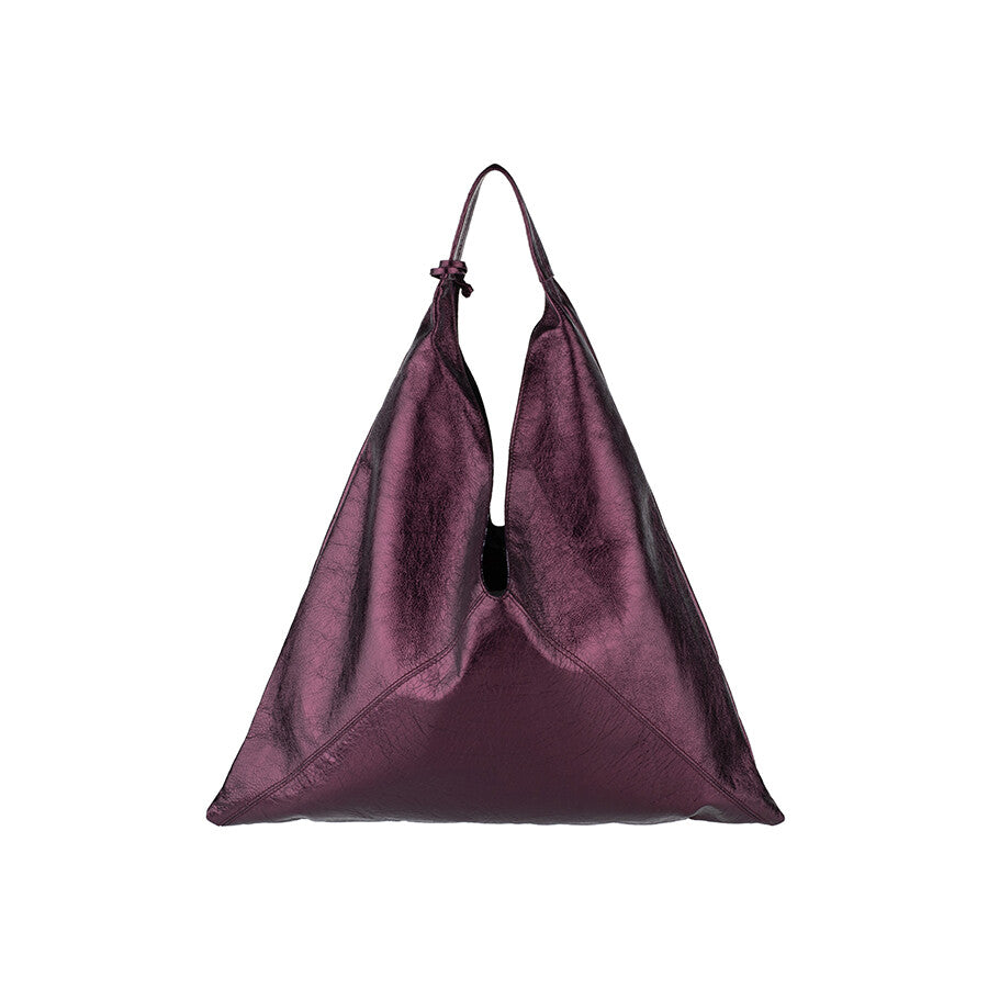 PEOPLE OF THE WORLD A PACK LEATHER SHOULDER BAG PLUM