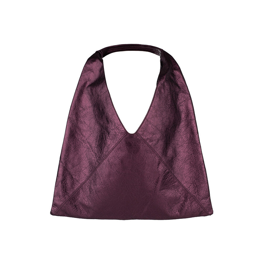 PEOPLE OF THE WORLD A PACK LEATHER SHOULDER BAG PLUM