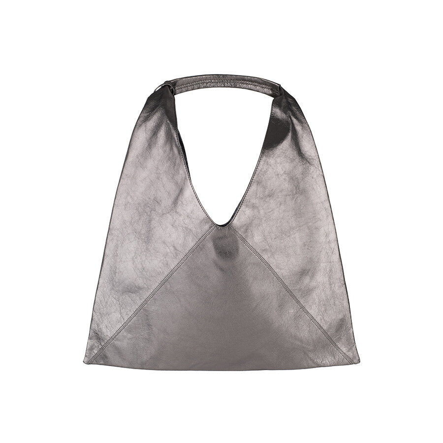PEOPLE OF THE WORLD A PACK LEATHER SHOULDER BAG SILVER