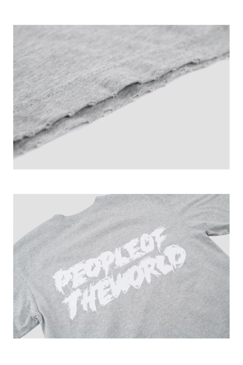 SKETCH LOGO SEMI-OVERFIT T-SHIRT BLACK