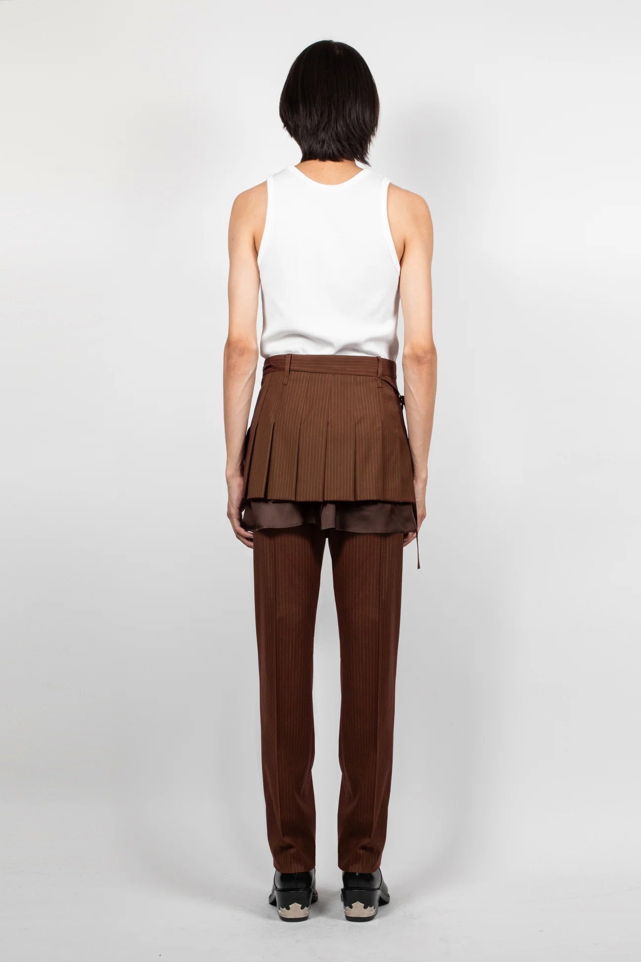 PLEATED SKIRT BROWN